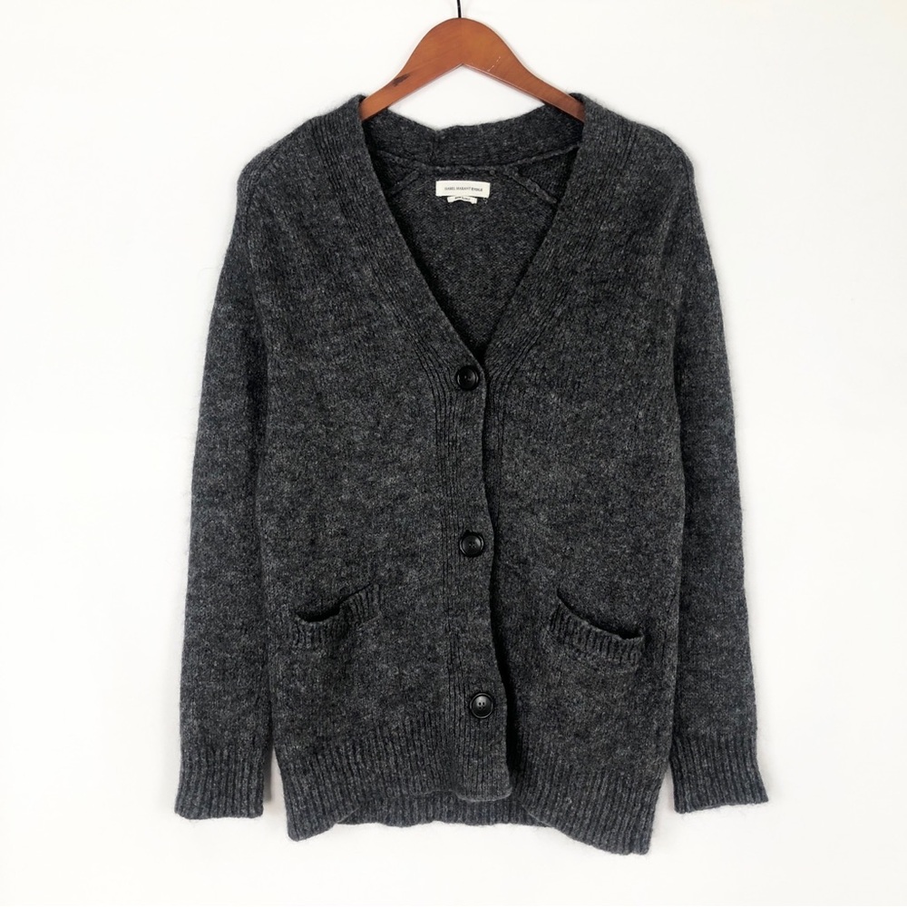 Isabel Marant Etoile Rider Mohair Blend Cardigan Gray Size EUR 36/US‎ 6 Italy